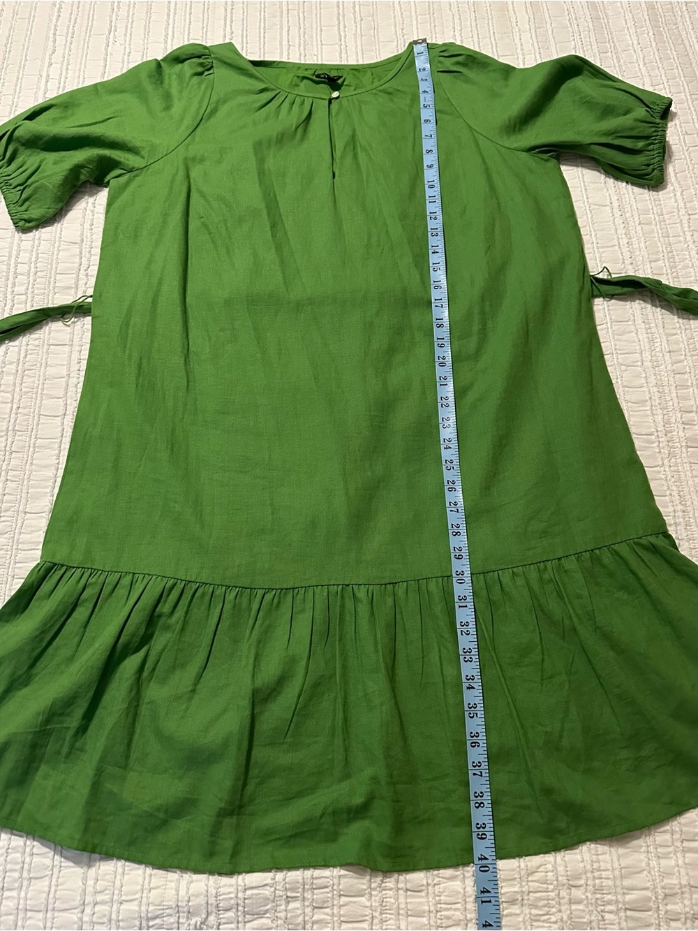 Ann Taylor Green Puff-Sleeve Midi Dress XLP - Picture 12 of 13